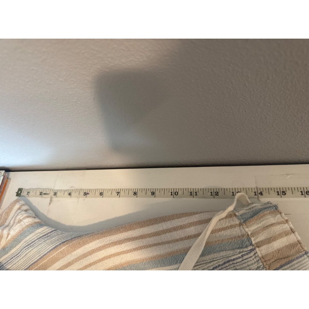 Juniper + Lime Womens Pants Sz L Blue Striped Linen/Rayon Beachy Lightwt Coastal - Picture 9 of 12